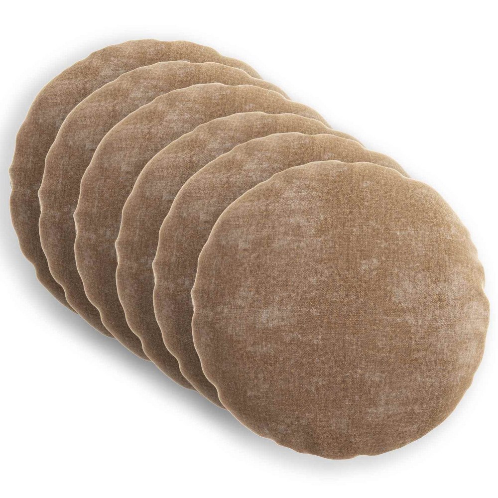 vidaXL Kuddöverdrag 6 st HEERLEN Brun Ø 30 cm Chenilletyg