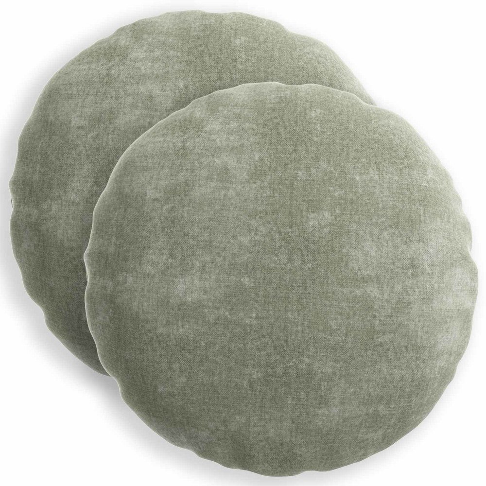vidaXL Kuddöverdrag 2 st HEERLEN Grön Ø 40 cm Chenilletyg