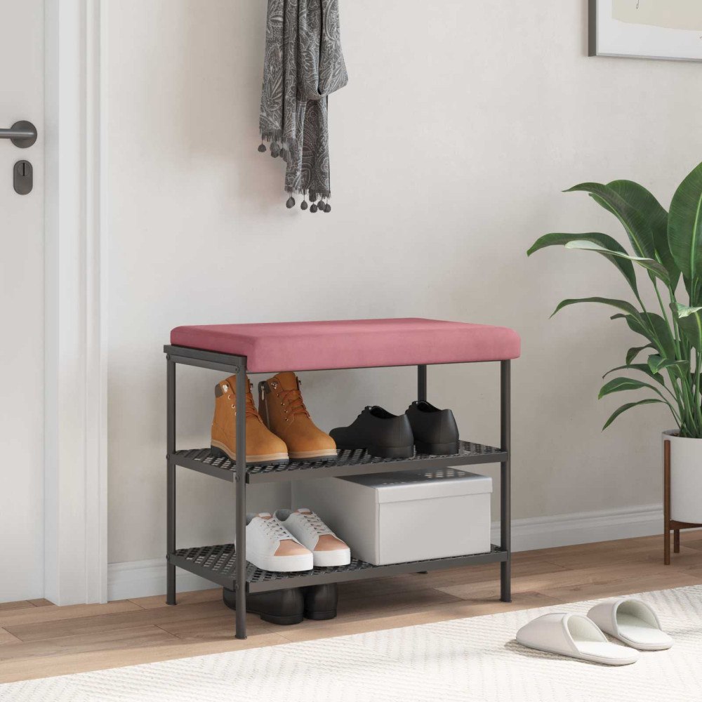vidaXL Bänk kudde Sammet Rosa Djup 35 cm