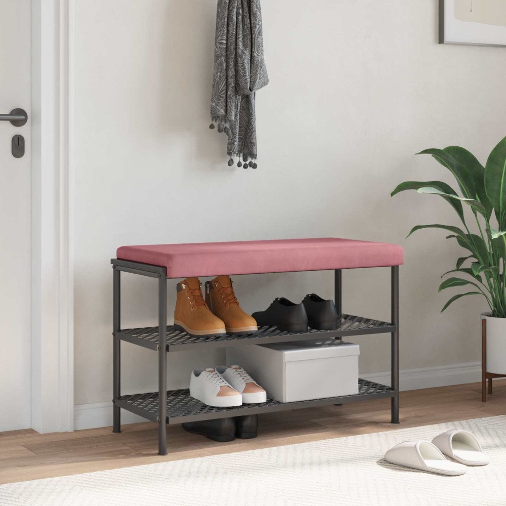 vidaXL Bänk kudde Sammet Rosa Djup 35 cm