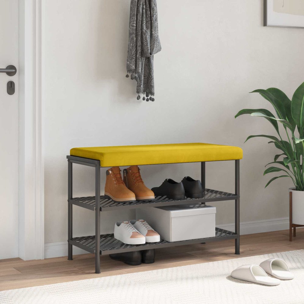 vidaXL Bänk kudde Sammet Gul Djup 35 cm