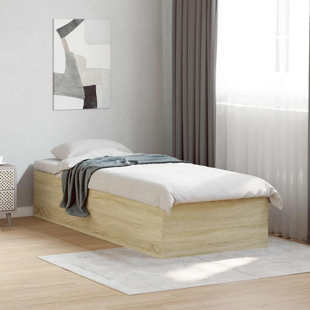vidaXL Golvsängsram Sonoma-ek 80 x 200 cm Konstruerat trä