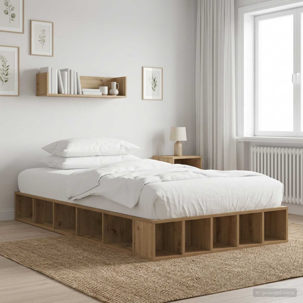 vidaXL Sängram med förvaring Artisan-ek 80 x 200 cm Konstruerat trä