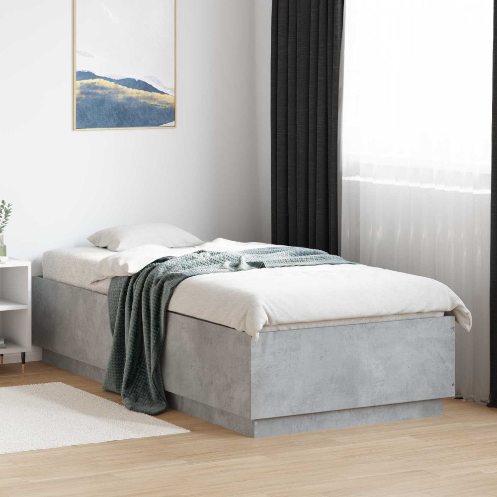 vidaXL Sängram Betonggrå 80 x 200 cm Konstruerat trä