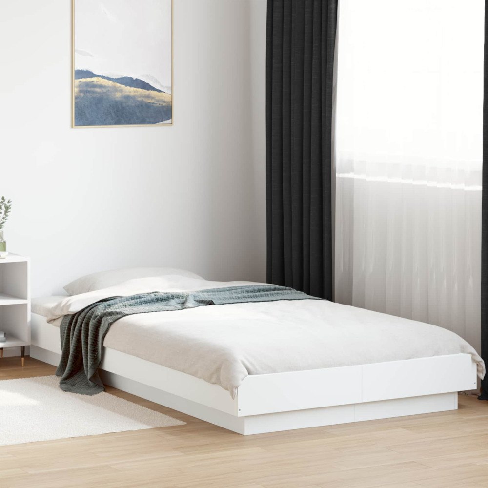vidaXL Golvsängsram Vit 80 x 210 cm Konstruerat trä