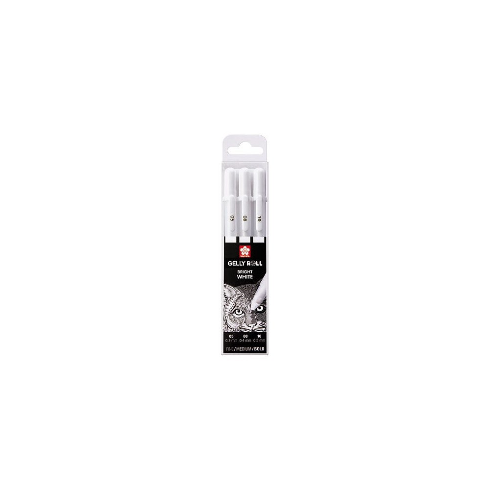 Sakura Sakura  Gelly Roll vita pennor 05/08/10 3-pack / Gelly Roll Basic White Pen 05/08/10 Set 3