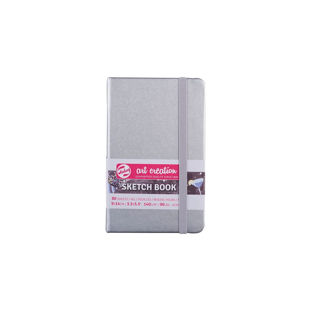 Art Creation Sketchbook Shiny Silver 9 x 14 cm / Skissblock blank silver 9 x 14 cm