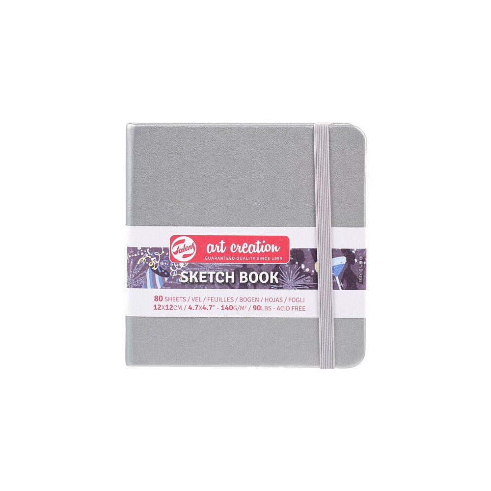 Art Creation Sketchbook Shiny Silver 12 x 12 cm / Skissblock blank silver 12 x 12 cm