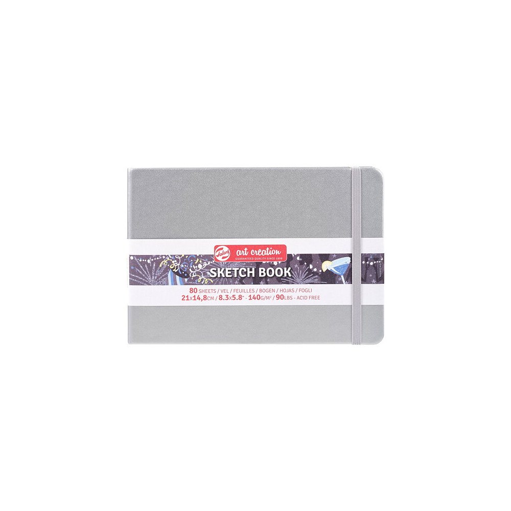 Art Creation Sketchbook Shiny Silver 21 x 15 cm / Skissblock blank silver 21 x 15 cm
