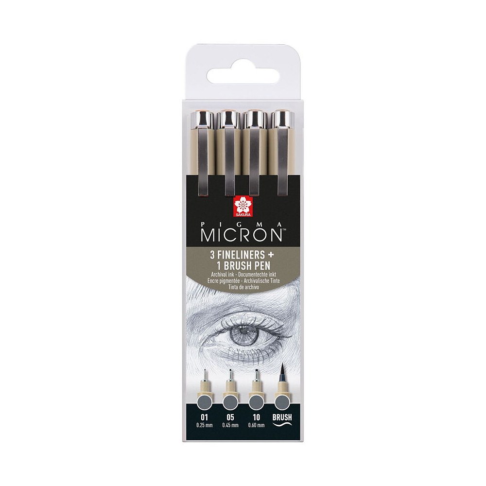 Sakura Sakura Pigma Micron fineliner set 4 sizes Cool Gray