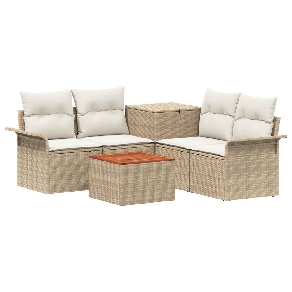 vidaXL Soffset 6 st 4-Antal sittplatser Beige och krämvit