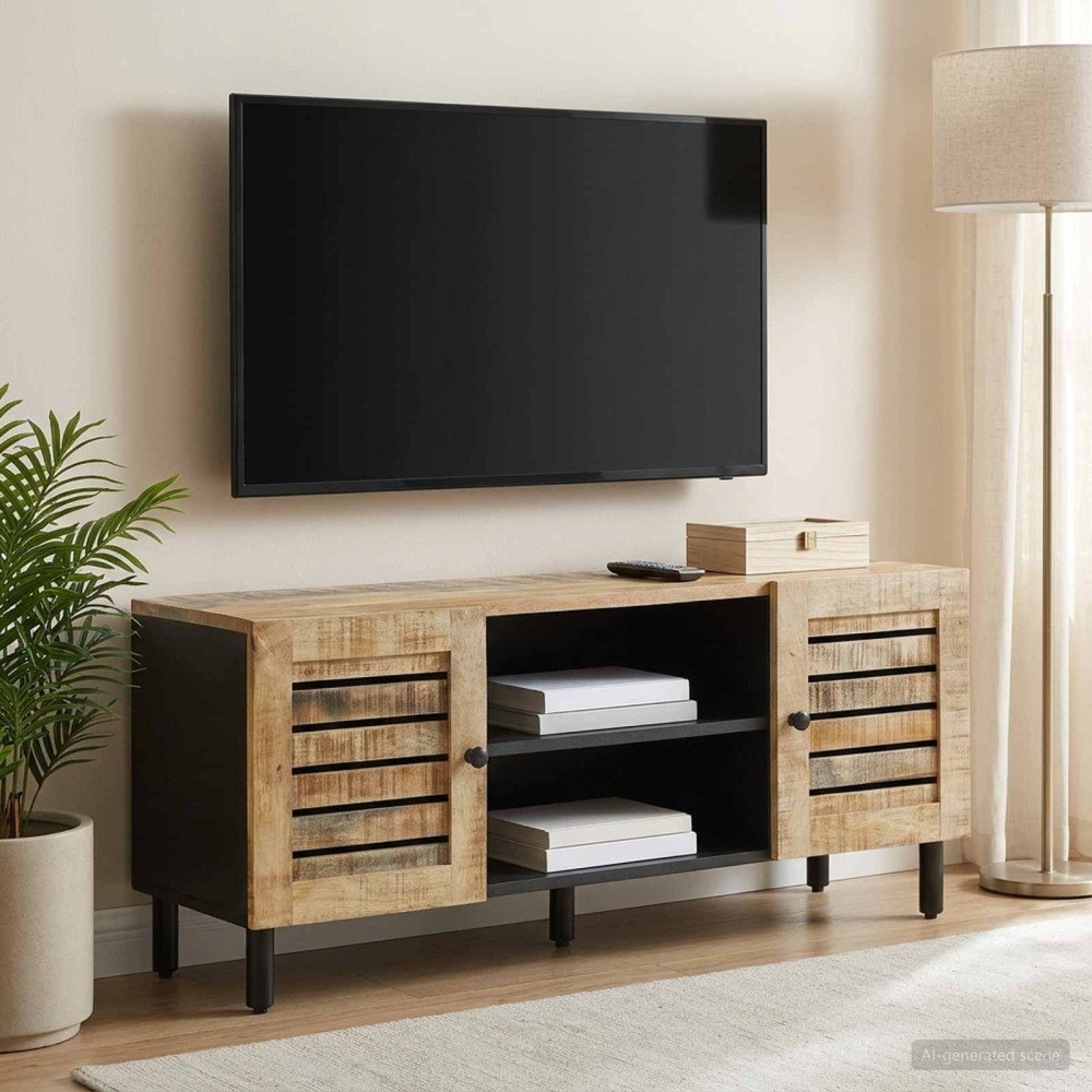 vidaXL Förvaringsskåp Naturlig 105 x 33 x 46 cm Massivt mangoträ