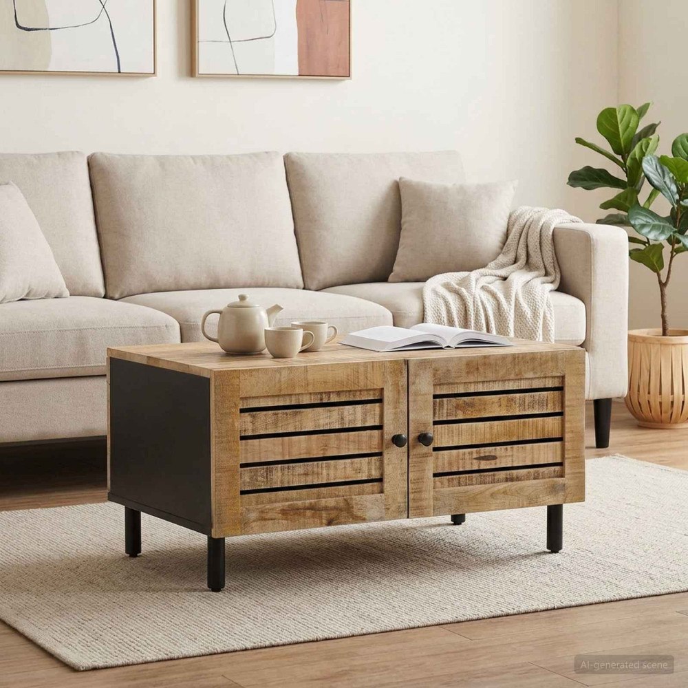 vidaXL Kaffeebord Naturlig 80 x 50 x 40 cm Massivt mangoträ