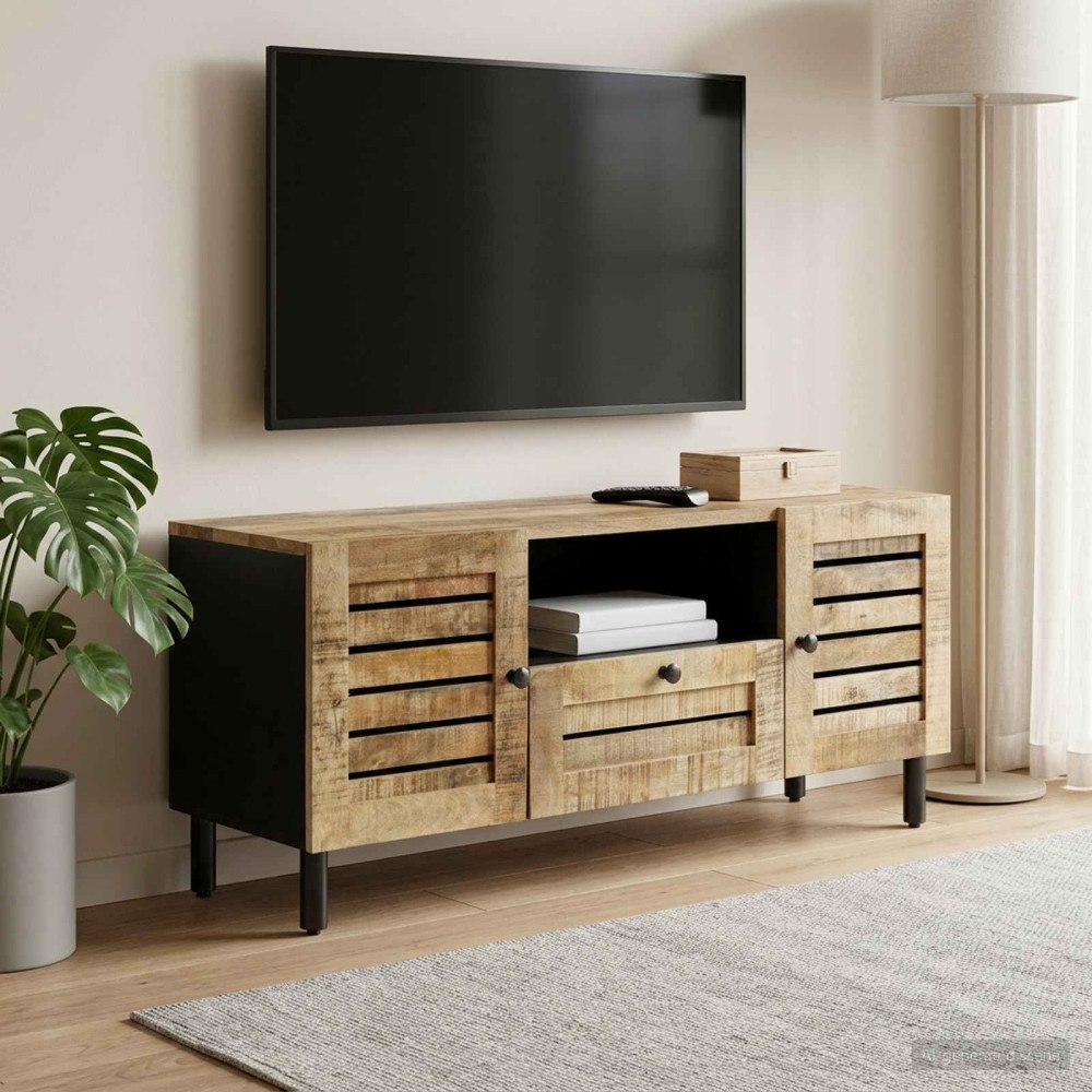 vidaXL Förvaringsskåp Naturlig 105 x 33 x 46 cm Massivt mangoträ