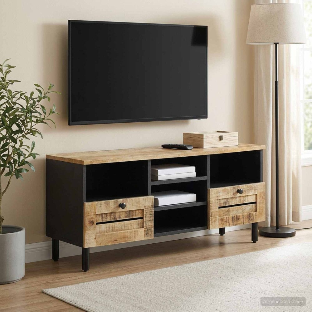 vidaXL Förvaringsskåp Naturlig 100 x 33 x 46 cm Massivt mangoträ