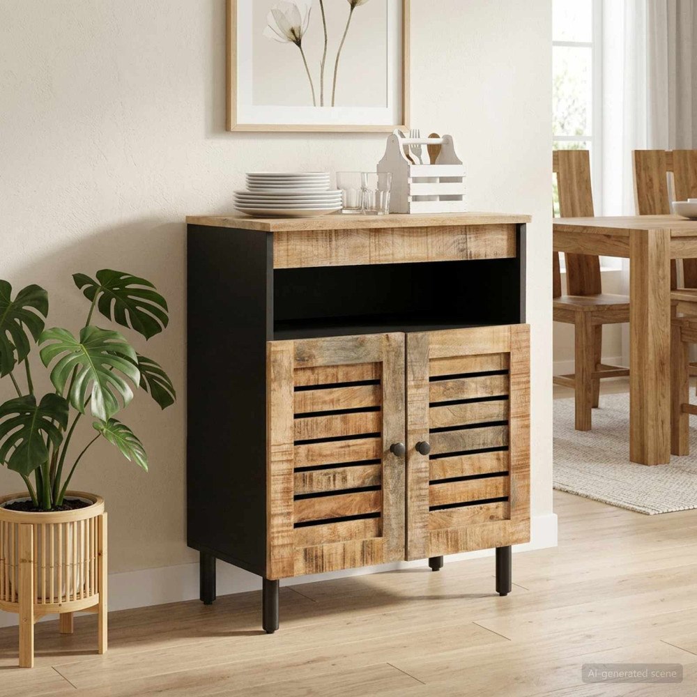 vidaXL Förvaringsskåp Naturlig 60 x 33 x 75 cm Massivt mangoträ