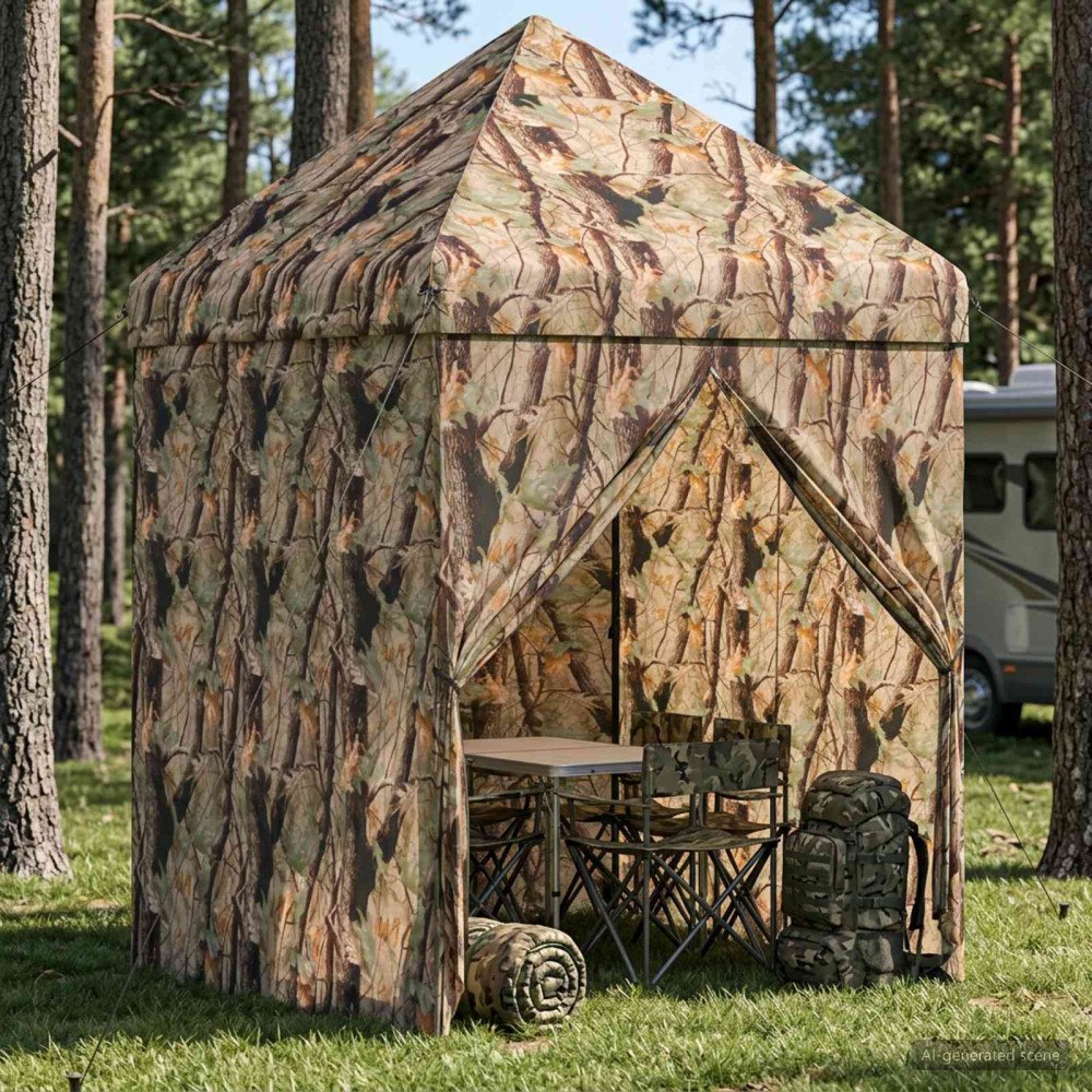 vidaXL Pop-up Gazebo med 4 Sidoväggar 3 x 3 m Skogs camo