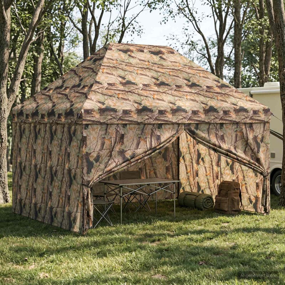 vidaXL Pop-up Gazebo med 4 Sidoväggar 3 x 4,5 m Skogs camo