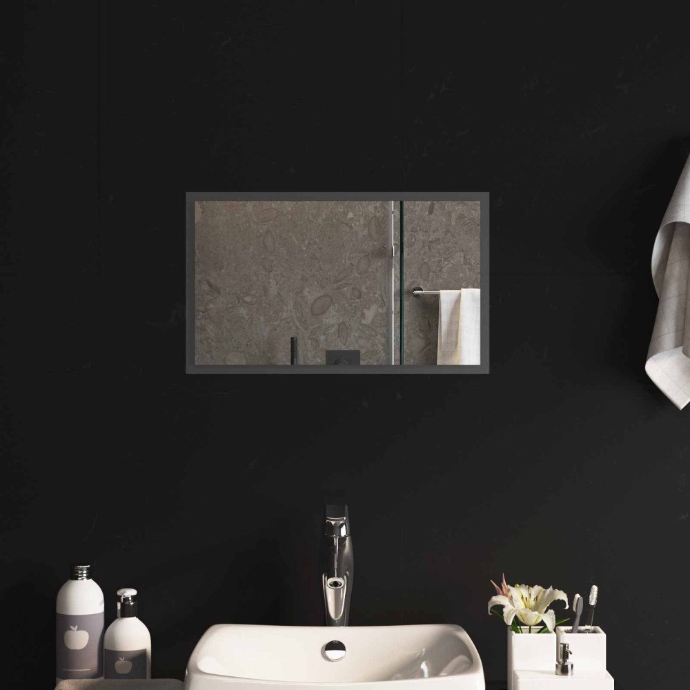 vidaXL LED Badrumsspegel med spegel Transparent 50 x 30 cm härdat glas