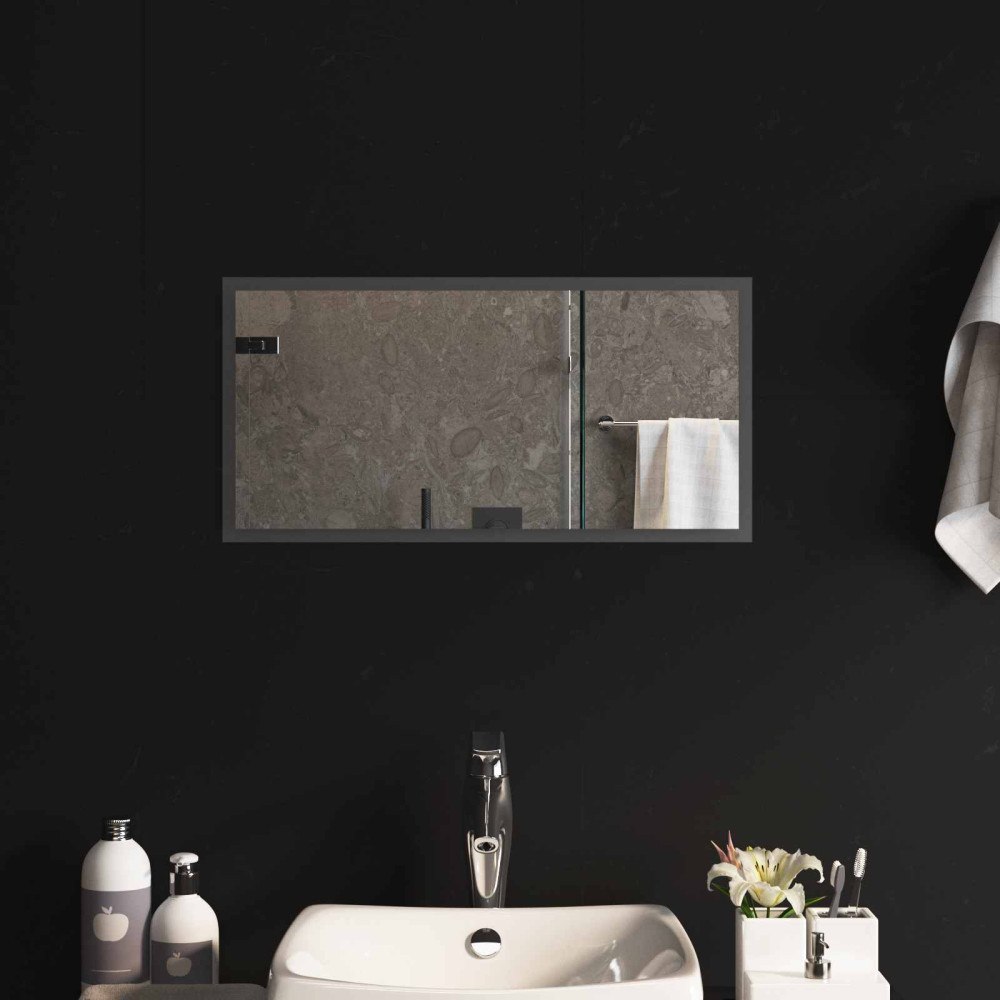 vidaXL LED Badrumsspegel med spegel Transparent 60 x 30 cm härdat glas