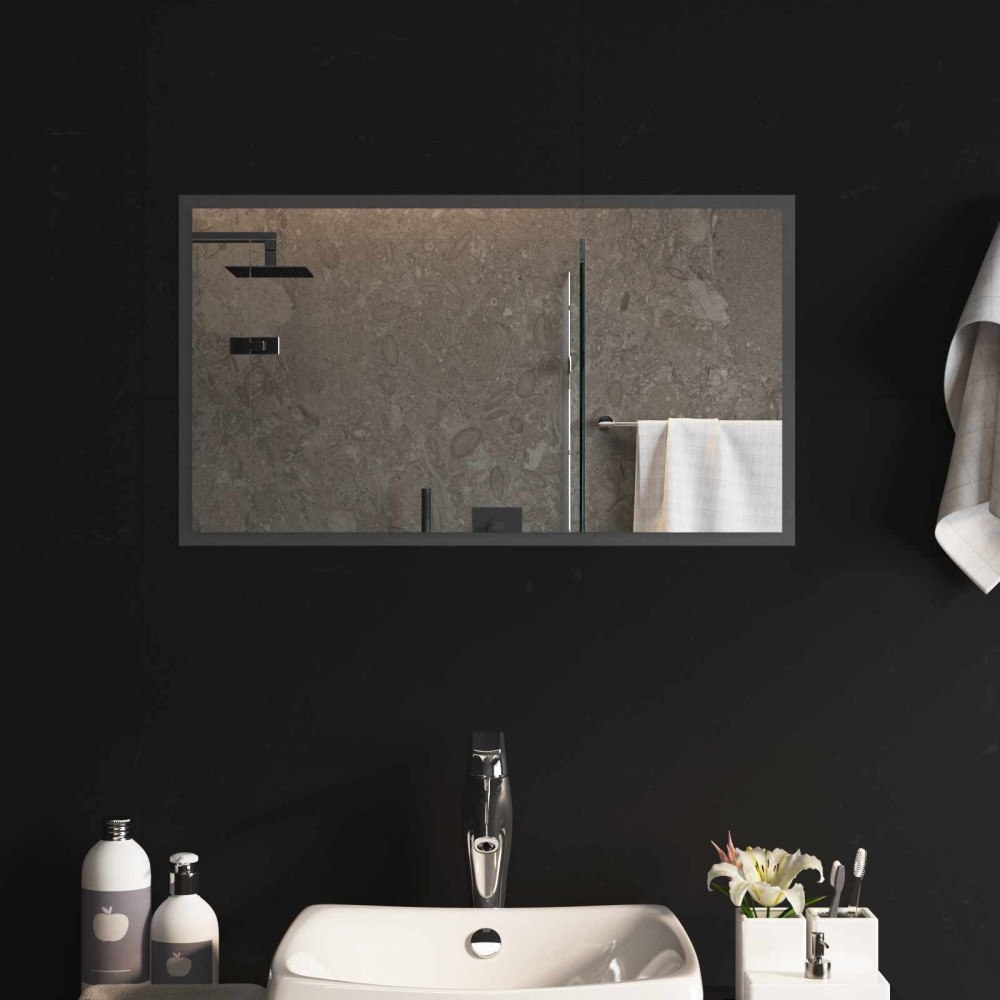 vidaXL LED Badrumsspegel med spegel Transparent 70 x 40 cm härdat glas
