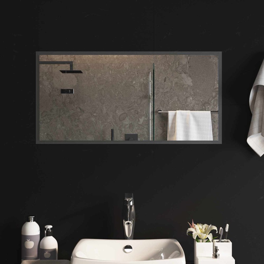 vidaXL LED Badrumsspegel med spegel Transparent 80 x 40 cm härdat glas