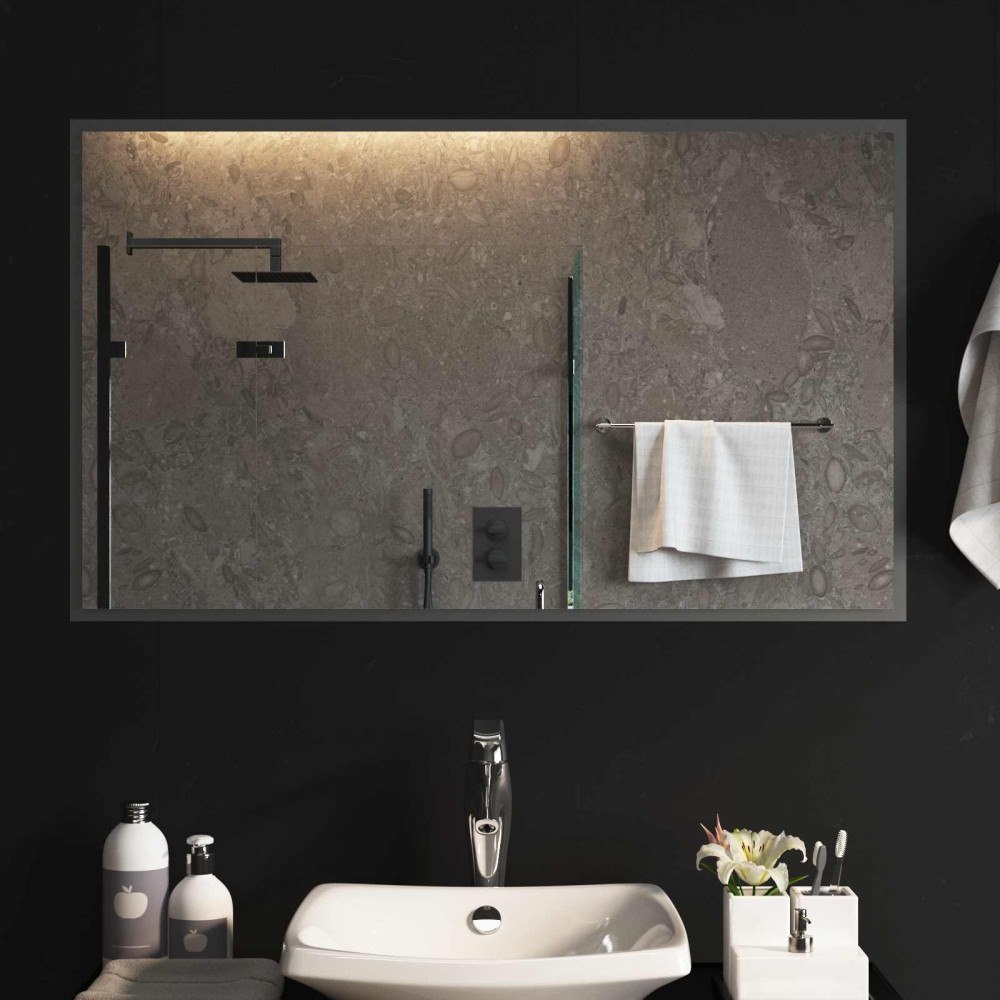 vidaXL LED Badrumsspegel Transparent 100 x 60 cm härdat glas