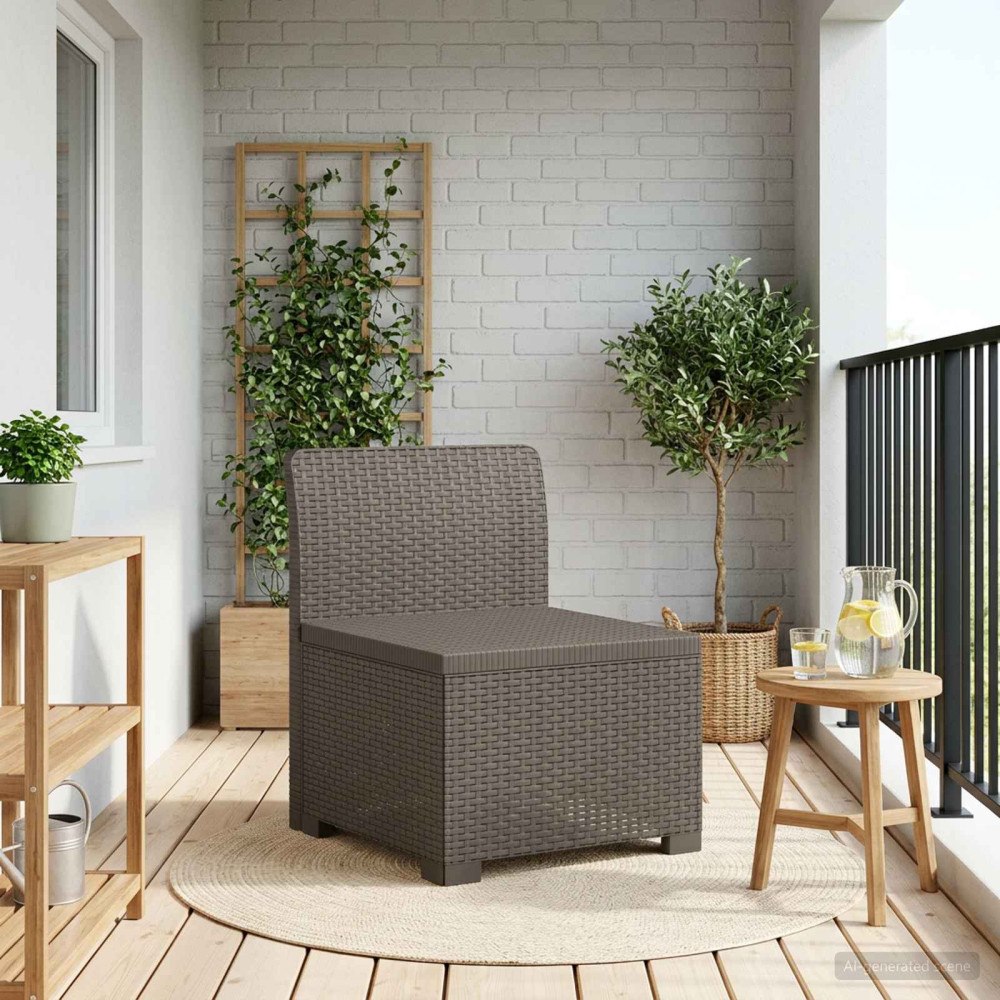 vidaXL 1-sits trädgårdsoffa i rottlook PP Ljusgrå