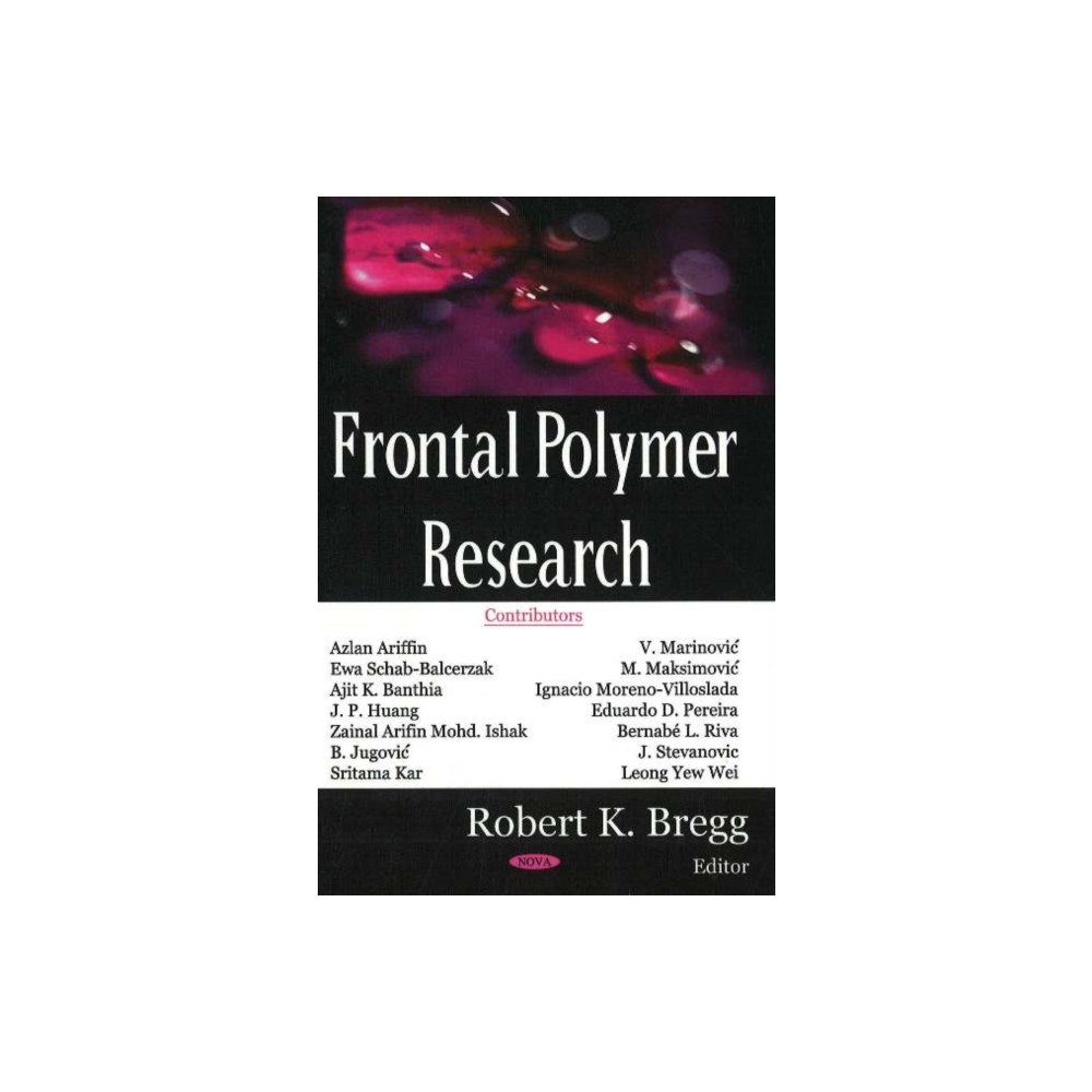 Nova Science Publishers Inc Frontal Polymer Research (inbunden, eng)