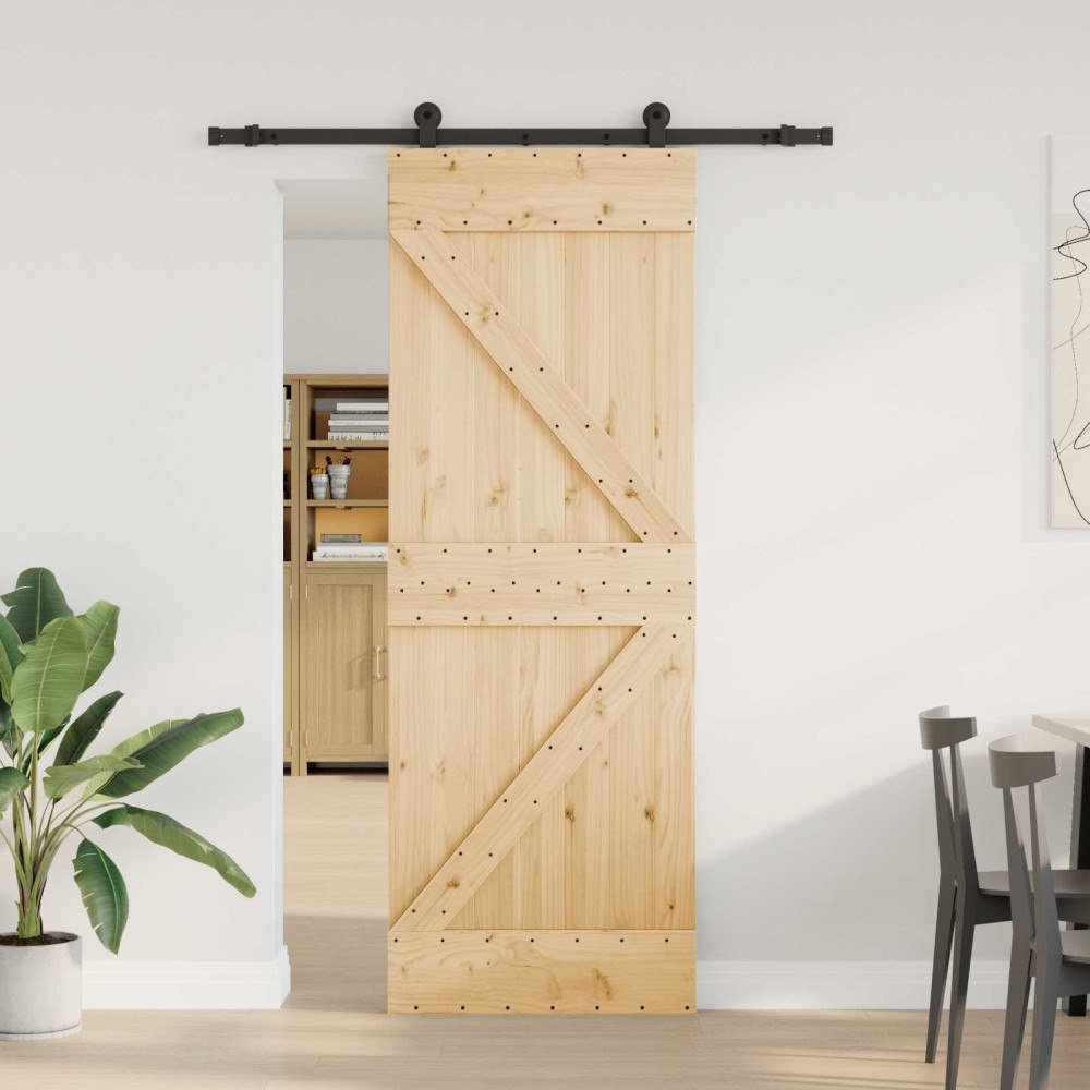 vidaXL Skjutdörr NARVIK 70 x 210 cm (152,5 cm) Naturlig och svart
