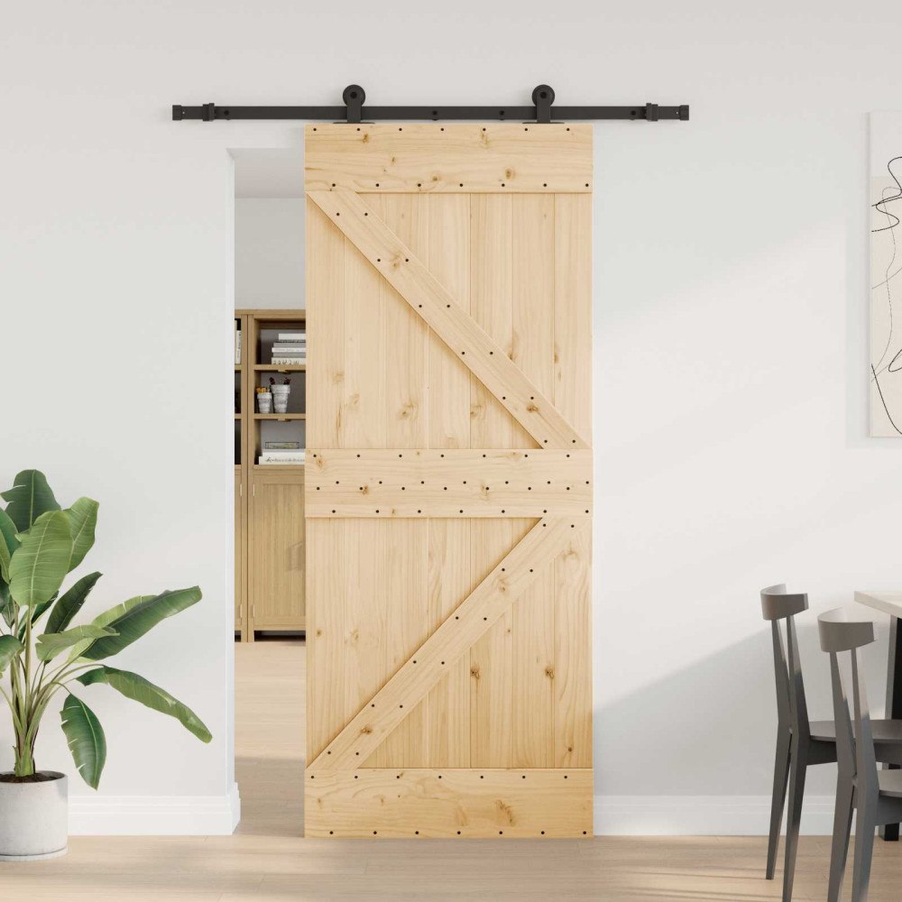 vidaXL Skjutdörr NARVIK 85 x 210 cm (152,5 cm) Naturlig och svart