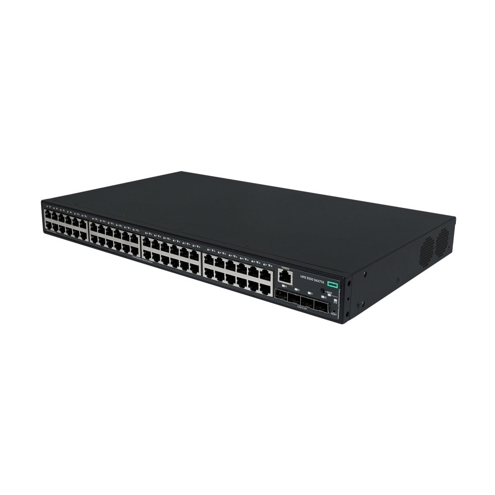 HP HPE Networking Comware 2050 48p 10/100/1000BASE-T PoE+ 4p SFP 1G/2.5G 410W - switch - 48 portar - Administrerad - rackmo...