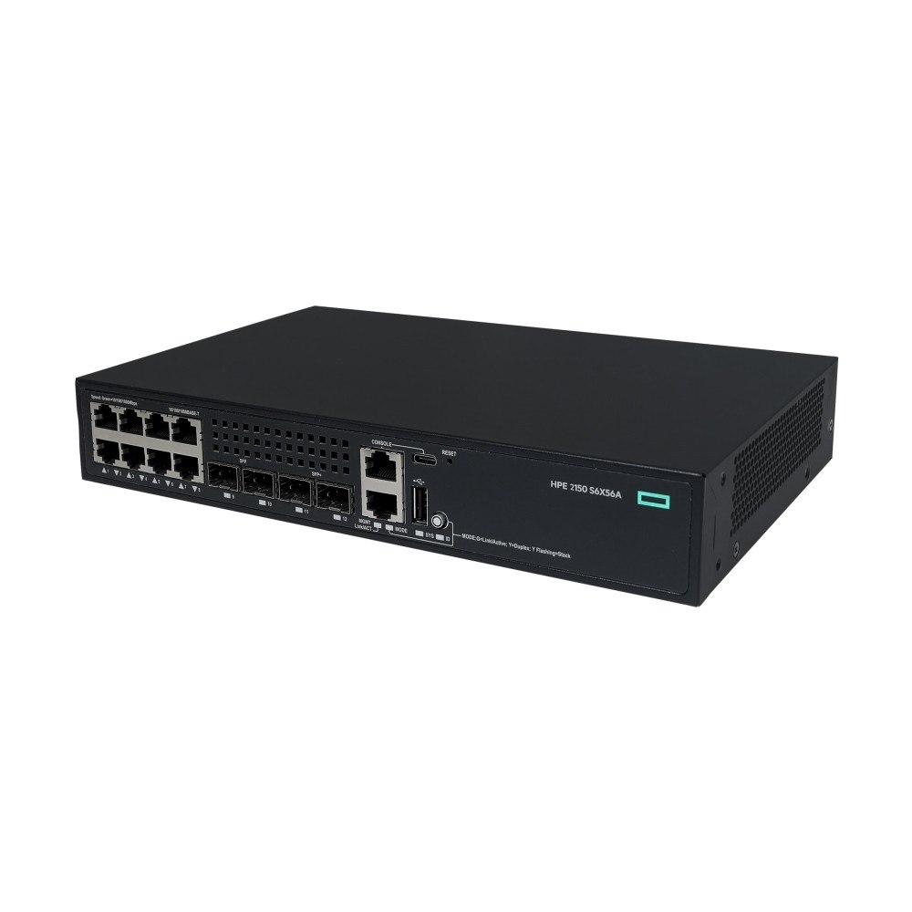 HP HPE Networking Comware 2150 8p 10M/100M/1G 2p SFP 1G 2p SFP+ 1G/10G - switch - 8 portar - Administrerad - rackmonterbar
