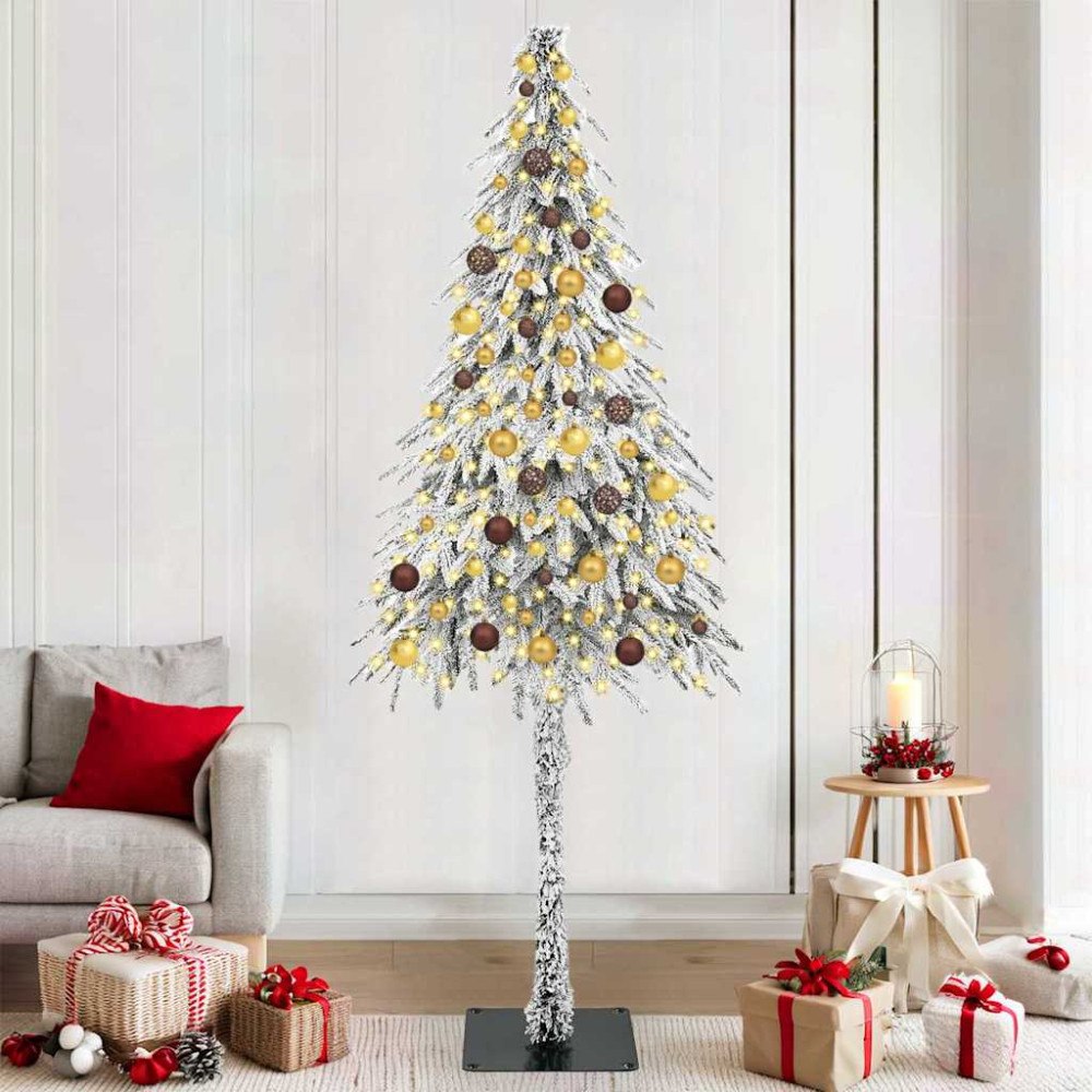 vidaXL Julgran med 300 LED-lampor med stativ Vit 210 cm PE och Stål