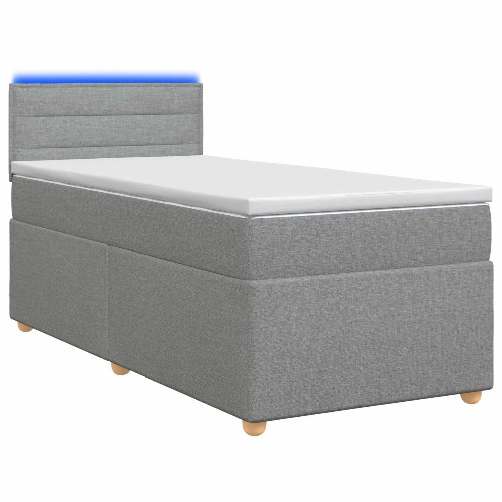 vidaXL Kontinentalsäng med madrass Ljusgrå 90 x 200 cm Tyg