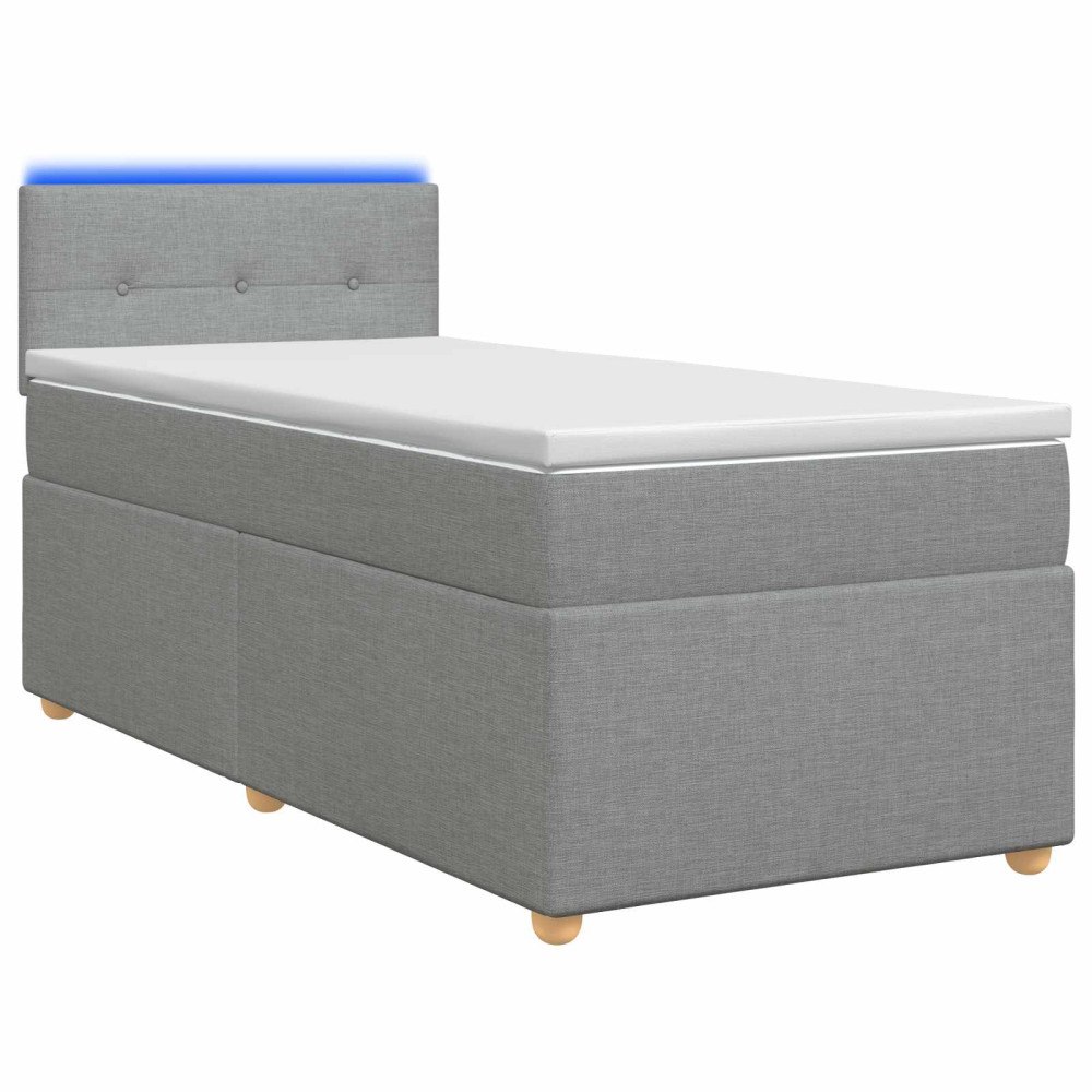 vidaXL Kontinentalsäng med madrass Ljusgrå 90 x 200 cm Tyg