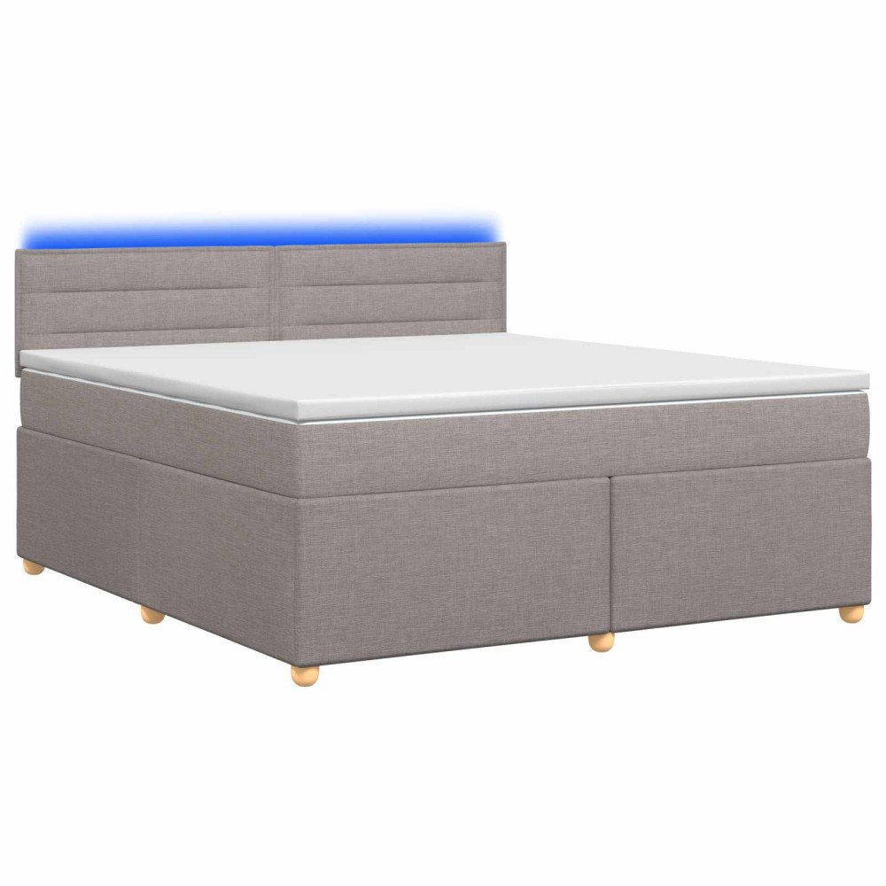 vidaXL Kontinentalsäng med madrass Taupe 160 x 200 cm Tyg
