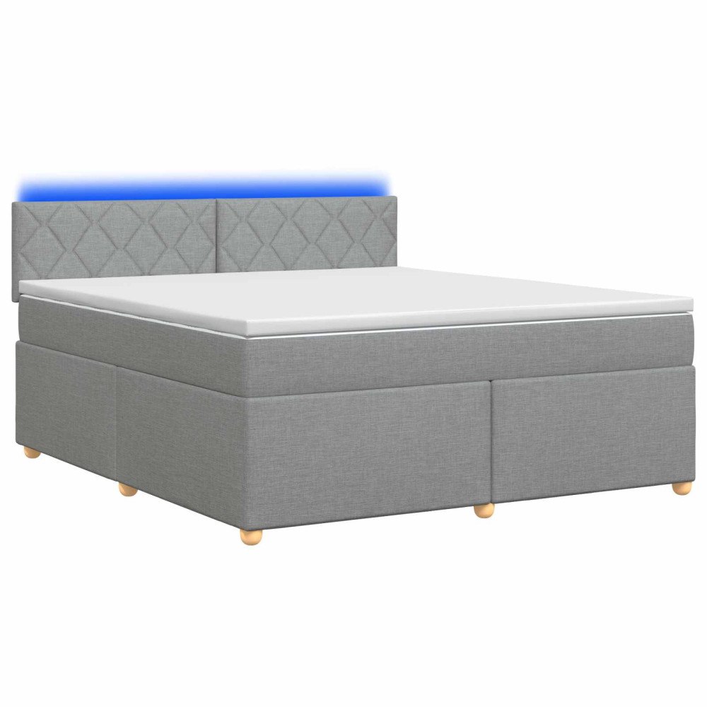vidaXL Kontinentalsäng med madrass Ljusgrå 160 x 200 cm Tyg