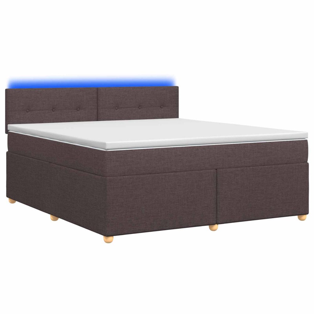 vidaXL Kontinentalsäng med madrass Mörkbrun 180 x 200 cm Tyg
