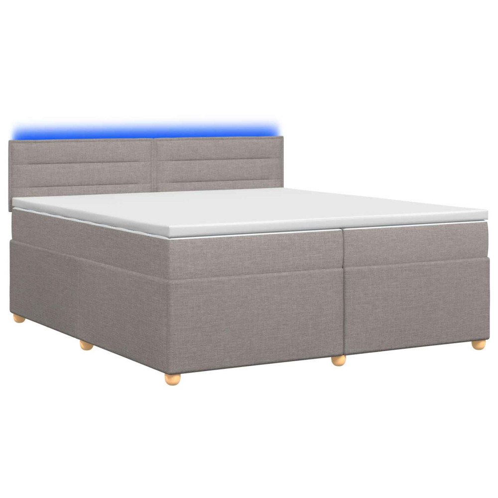 vidaXL Kontinentalsäng med madrass Taupe 200 x 200 cm Tyg