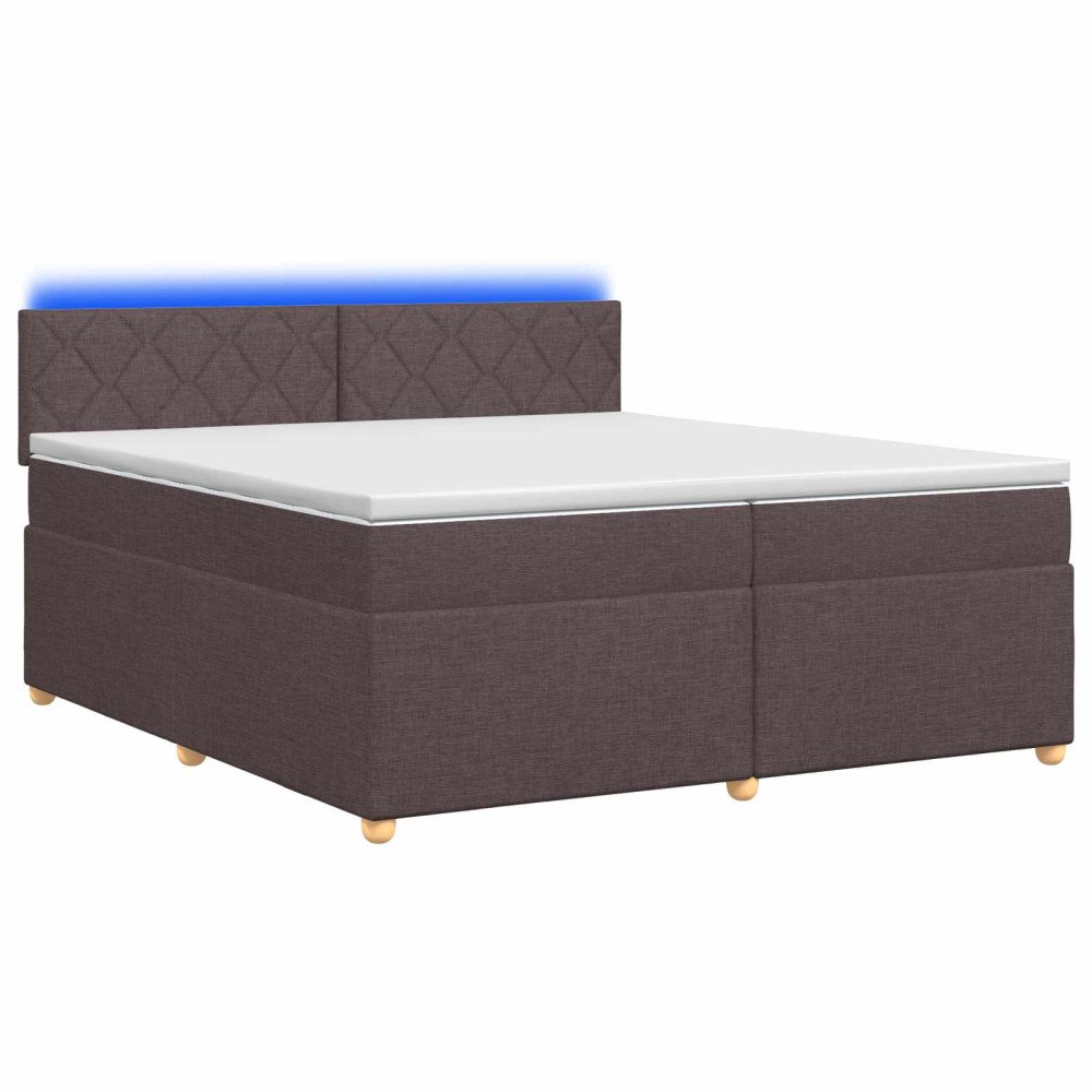 vidaXL Kontinentalsäng med madrass Mörkbrun 200 x 200 cm Tyg