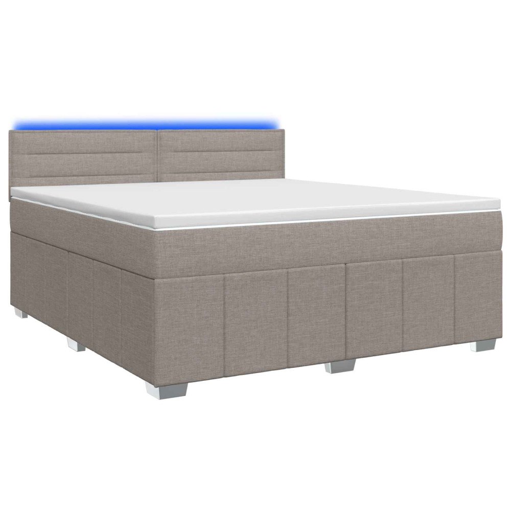 vidaXL Kontinentalsäng med madrass Taupe 160 x 200 cm Tyg