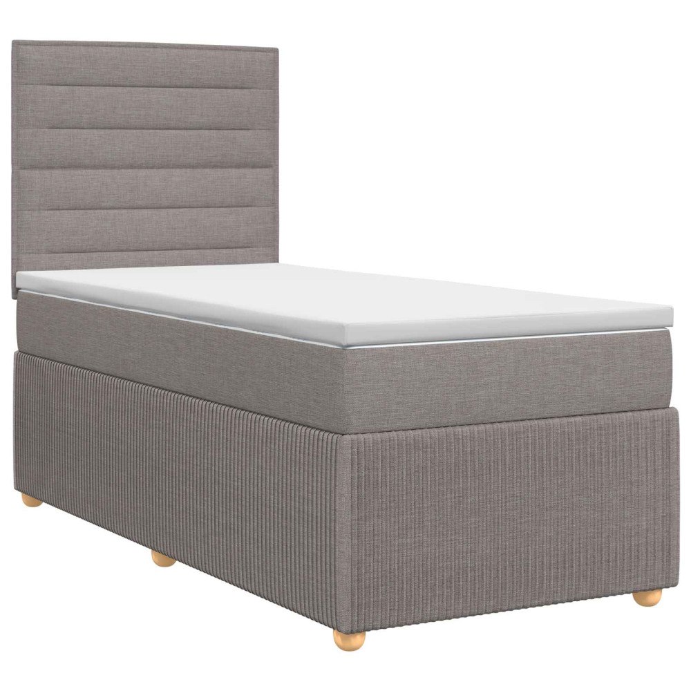 vidaXL Kontinentalsäng med madrass Taupe 90 x 200 cm Tyg