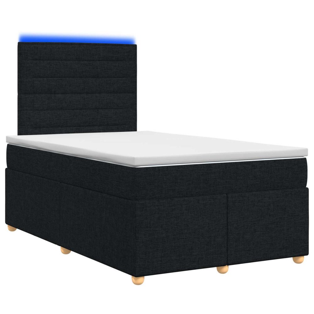 vidaXL Kontinentalsäng med madrass Svart 120 x 190 cm Tyg
