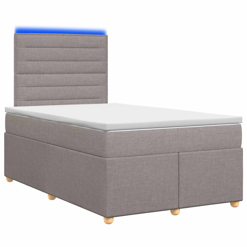 vidaXL Kontinentalsäng med madrass Taupe 120 x 190 cm Tyg