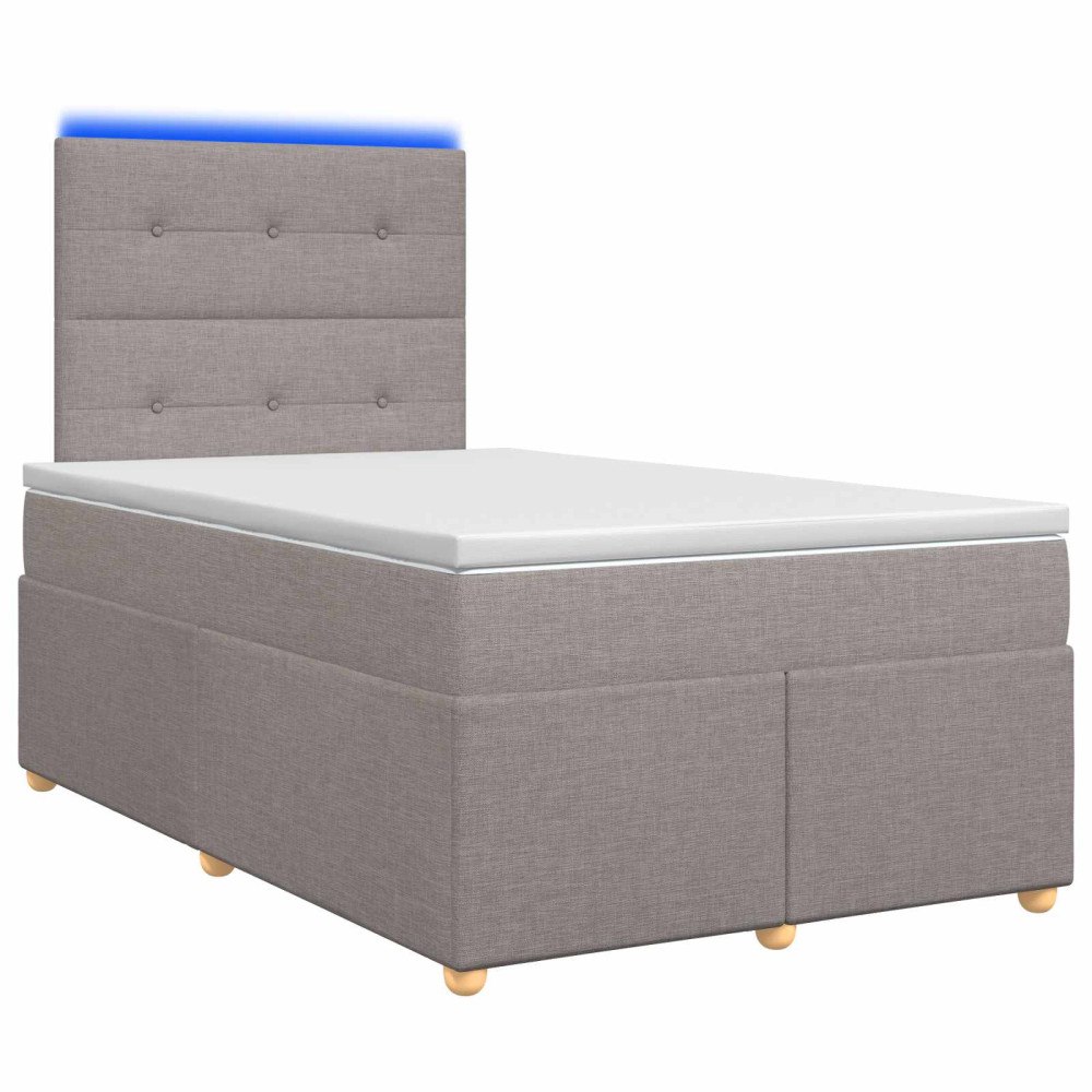 vidaXL Kontinentalsäng med madrass Taupe 120 x 190 cm Tyg