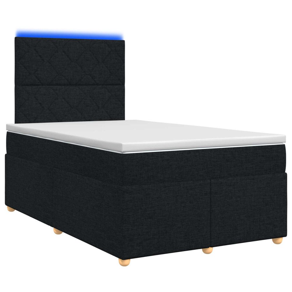 vidaXL Kontinentalsäng med madrass Svart 120 x 190 cm Tyg