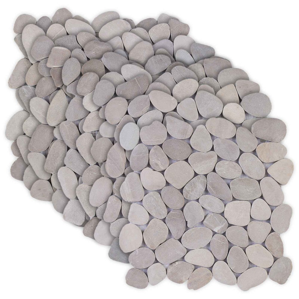 vidaXL Pebble Tiles Taupe 30 x 30 cm Flodsten
