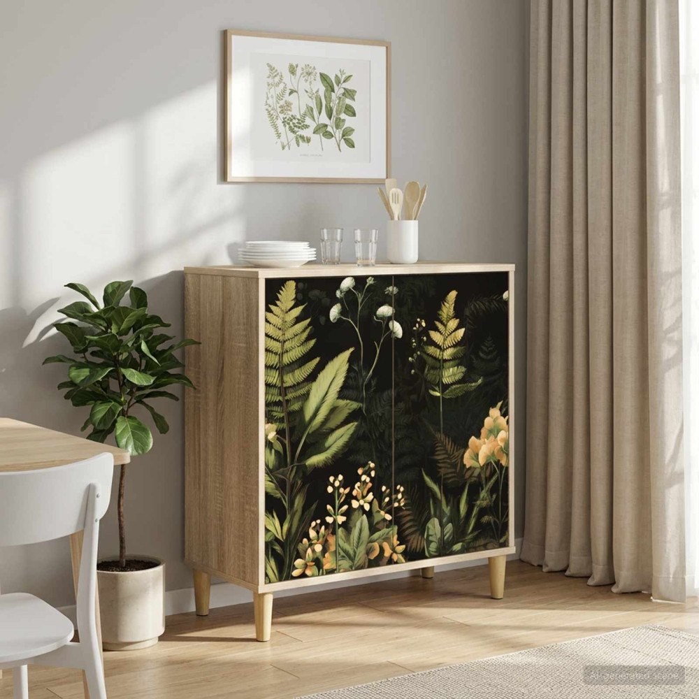 vidaXL Sideboard RHENEN Sonoma-ek 69 x 33 x 75 cm Konstruerat trä