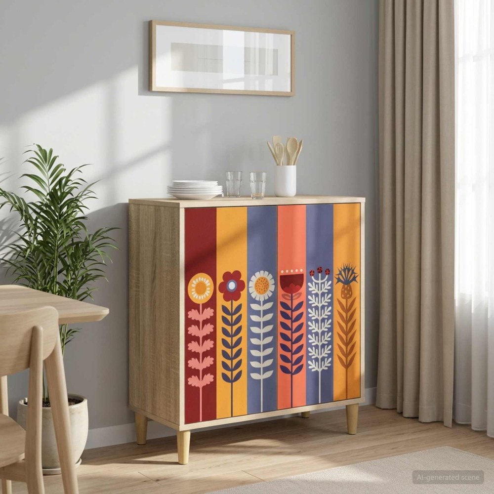 vidaXL Sideboard ESSEN Sonoma-ek 69 x 33 x 75 cm Konstruerat trä